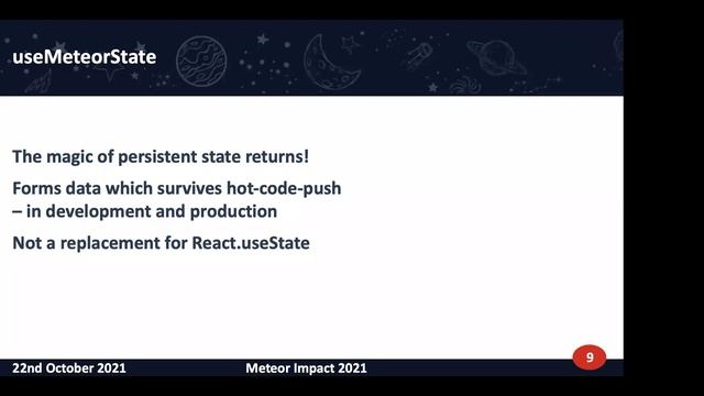 New React Hooks for Meteor | Meteor Impact 2021 - Day 1 смотреть онлайн