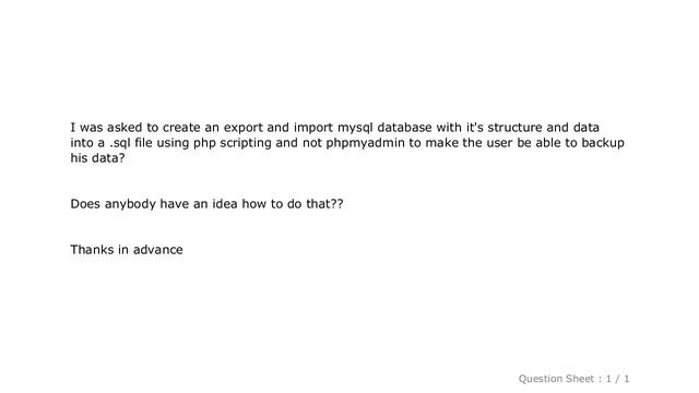 MySQL : How to export and import mysql database with its data using php script? смотреть онлайн