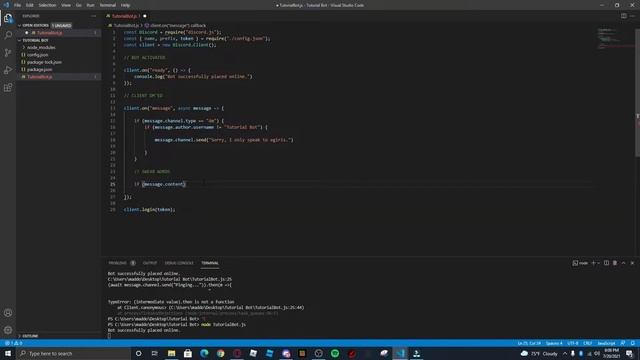 Creating a Discord Bot using Discord.js | Part Two - Bot Responses смотреть онлайн