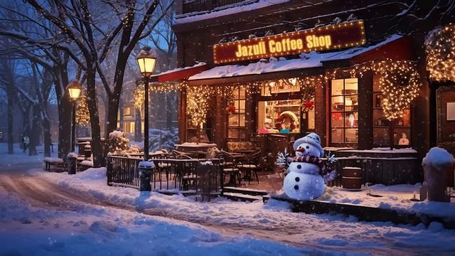 Winter Coffee Shop Ambience: Coffee Shop Sounds, Sound of Light Wind Breeze and Falling Snow смотреть онлайн
