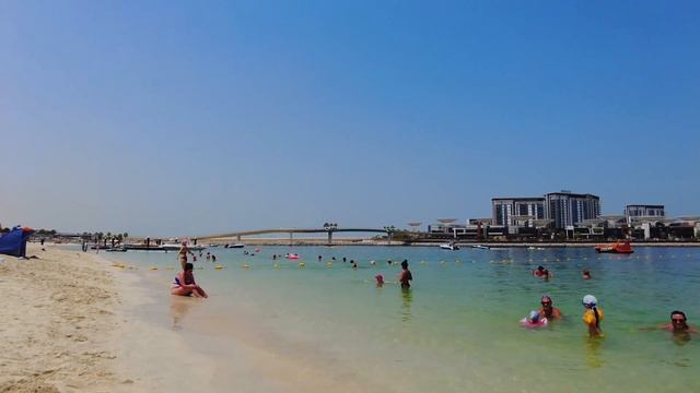 Dubai Marina Beach Walking Tour Overview |4k 60fps| Marina Family Beach