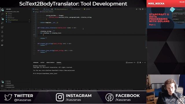 SciText2BodyTranslator Python Tool Development - Part 1 - Live Coding смотреть онлайн