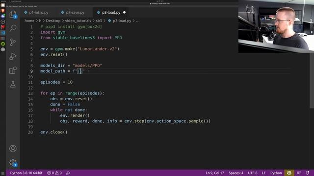 Saving and Loading Models - Stable Baselines 3 Tutorial (P.2) смотреть онлайн