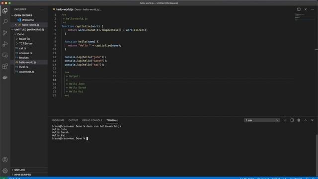 Let's Learn Deno! - A Secure Run Time Javascript & TS: 4.0. Hello World in Deno смотреть онлайн