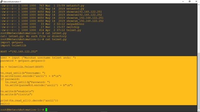 Network Automation Bagaimana cara melakukan telnet dengan python scripts смотреть онлайн