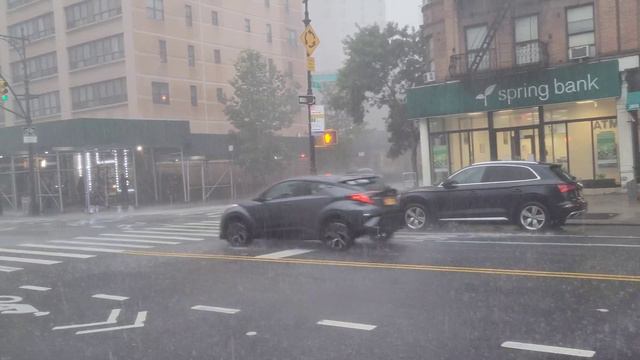 ⛈ Tropical storm Elsa. Harlem New York City July8 2021. Lightning thunderstorm heavy rain hurricane смотреть онлайн