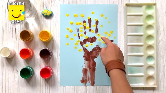 Осенние дерево. Рисуем пальчиками . Пальчиковое рисование. Урок рисования для детей от 2 лет. смотреть онлайн