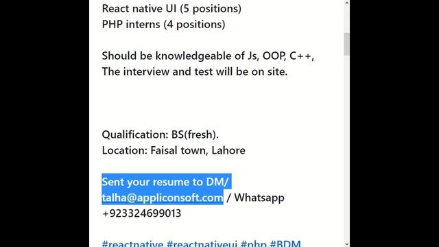 Hiring interns React native UI, PHP смотреть онлайн