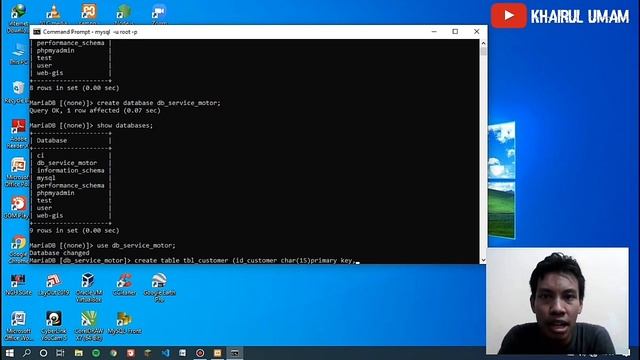 Membuat Database di Mysql Server Melalui CMD | Perintah Show, Create, Use, Desc, Alter смотреть онлайн