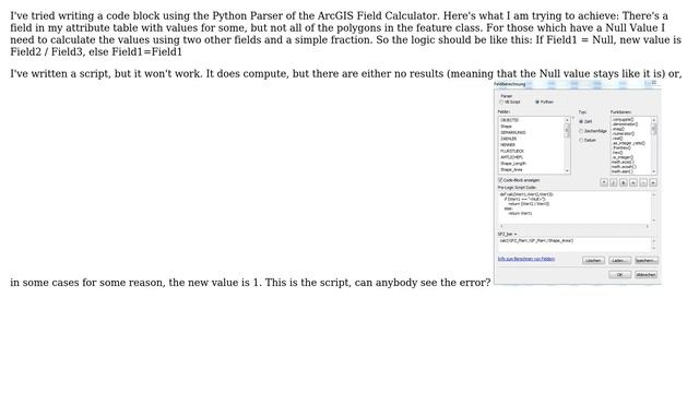 GIS: Python code in ArcGIS field calculator error? смотреть онлайн