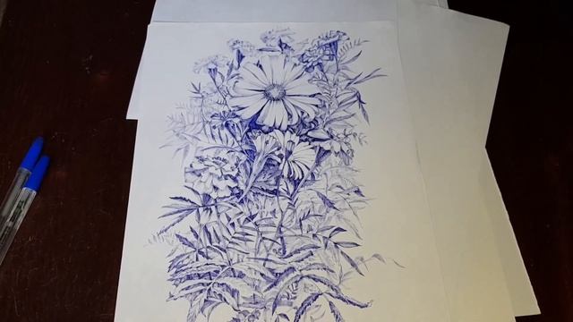 Рисунок шариковой ручкой.Drawing with a ballpoint pen. смотреть онлайн