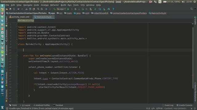 Android Kotlin Usage Tutorial #078 - Select Contact and get specific data смотреть онлайн