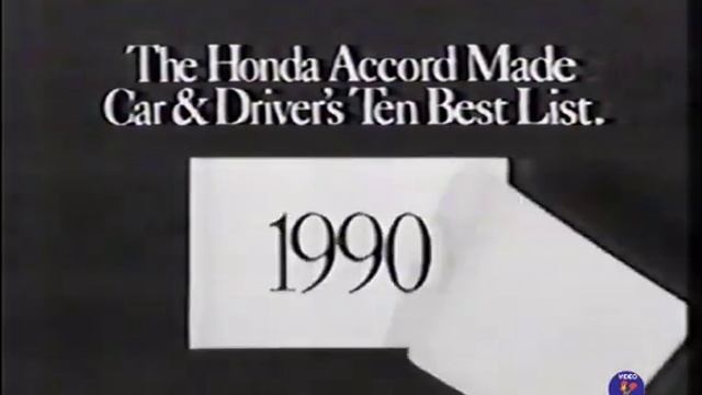 1990 Honda Accord - Ten Best - TV Commercial смотреть онлайн