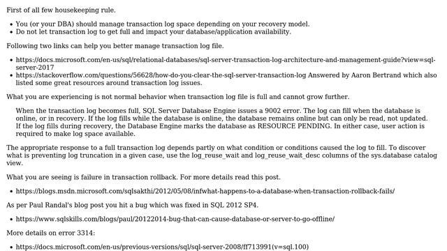 Databases: Database enters in recovery mode every time the Transaction Log is full (3 Solutions!!) смотреть онлайн