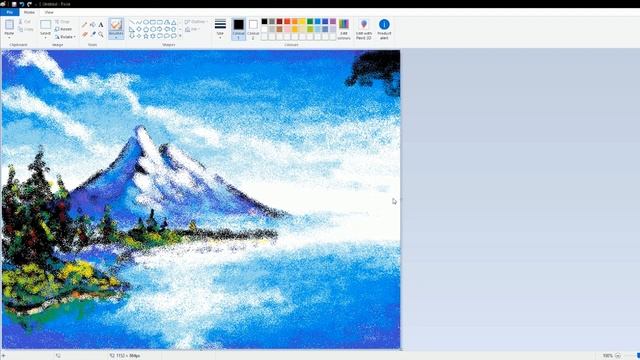 A Bob Ross painting in MS Paint смотреть онлайн