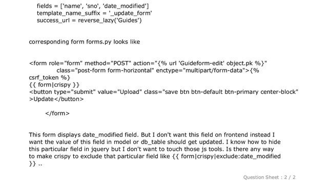 Django : How to make django crispy form to hide a particular field? смотреть онлайн
