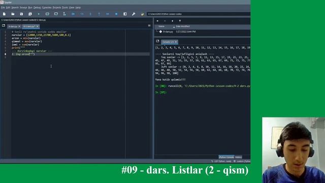 #9.5 - dars. Python | min, max va sum funksiyalari nima? смотреть онлайн