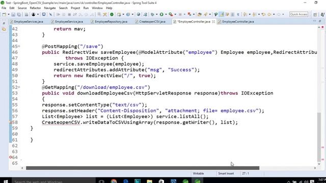 Spring boot export data to csv II Open CSV II JPA II MySQL II @CodeWithSinghCk смотреть онлайн