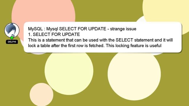 MySQL : Mysql SELECT FOR UPDATE - strange issue смотреть онлайн