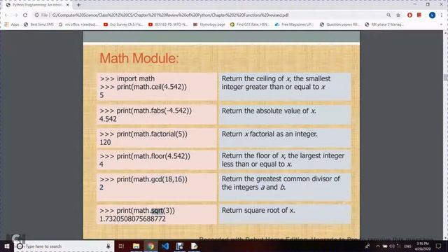 Lecture 6 Functions of Modules Math and Random смотреть онлайн