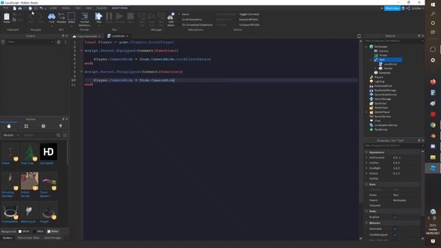 How to make 1st person in tool equipment script in Roblox studio (EASY) смотреть онлайн