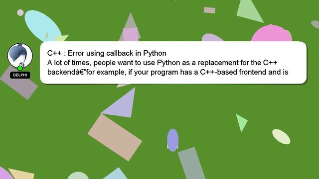 C++ : Error using callback in Python смотреть онлайн