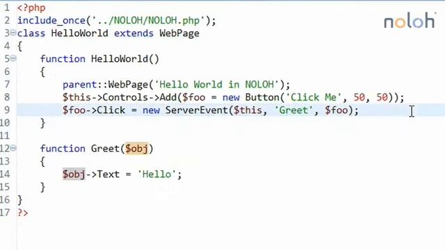 NOLOH PHP Framework: Part 2/7 - Events - Passing Parameters to Events смотреть онлайн