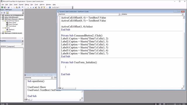 Dynamically Setting Label Control Captions using Excel VBA смотреть онлайн