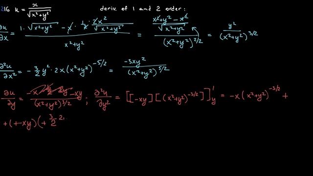 #3216 u=x/(x^2+y^2)^(1/2) Partial Derivatives смотреть онлайн