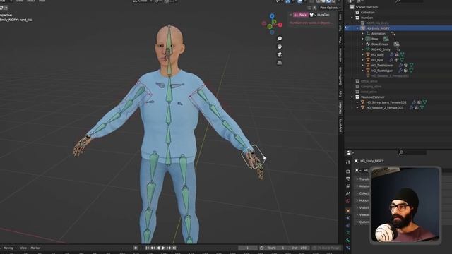Fixing weight paint when attaching clothing to armature смотреть онлайн
