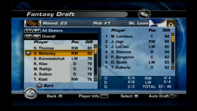 NHL 06 Fantasy Draft season with the St. Louis Blues смотреть онлайн