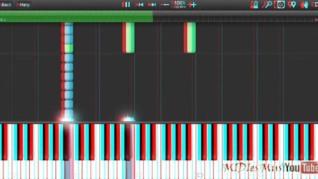 Slipknot - Vermillion Pt. 2 3D Synthesia Piano Tutorial смотреть онлайн