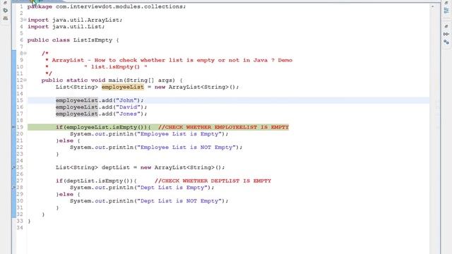TAMIL JAVA UTIL ARRAYLIST ISEMPTY METHOD EXAMPLE DEMO смотреть онлайн