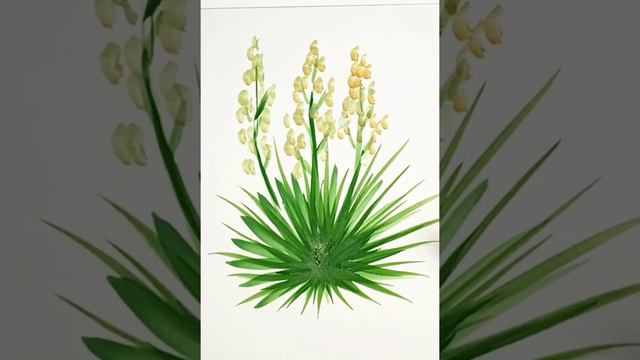 Юкка - рисунок гуашью. смотреть онлайн