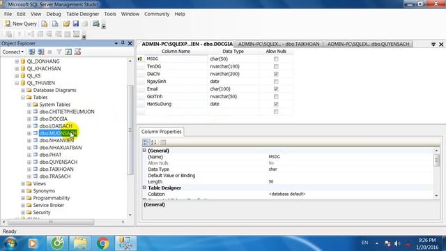 Phần mềm Quản lý thư viện (Sinh viên) - database part 1 смотреть онлайн