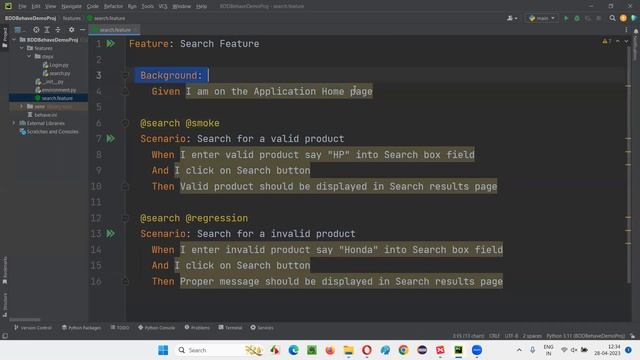 8. Background in BDD Behave (Selenium Python) смотреть онлайн