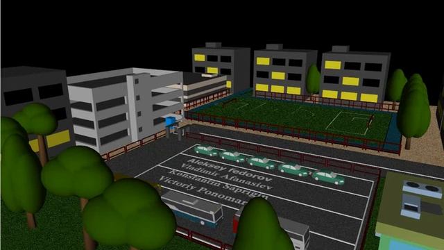 3d анимация Anylogic движения машин по автостоянке смотреть онлайн