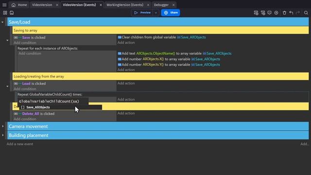 Save All Of Your Objects With 1 Event - GDevelop смотреть онлайн