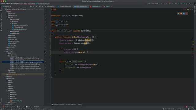 Laravel: вывод статей по категориям смотреть онлайн