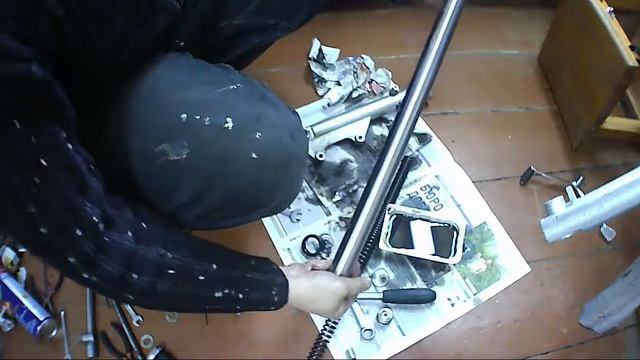 Перебор вилки Viper Harley и замена масла смотреть онлайн