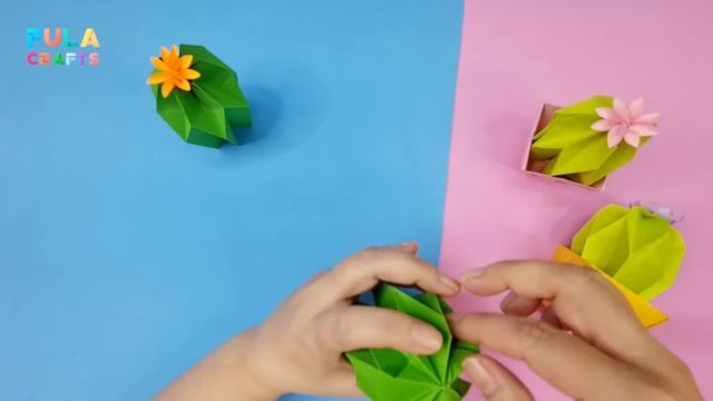 Origami Cactus - How to easy create Cactus and Plant Pot - Fulacrafts смотреть онлайн