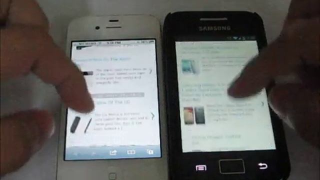 Samsung Galaxy Ace VS iPhone 4 - Speed смотреть онлайн