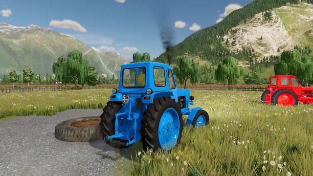 COLORED UMZ TRACTORS DEATH RUN - Farming Simulator 22 смотреть онлайн