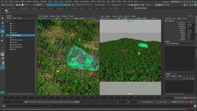 Create and Scatter Grass Hill in Mash and Maya Quickly Under Five Minutes смотреть онлайн