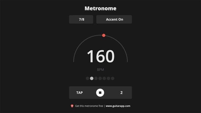 160 BPM Metronome 7/8 смотреть онлайн