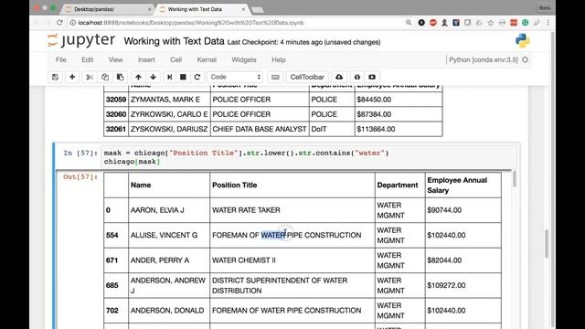 4 Working with Text Data Filtering with String Methods смотреть онлайн