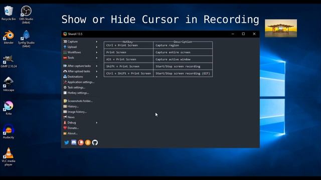 ShareX, Show or Hide Cursor in Recording смотреть онлайн