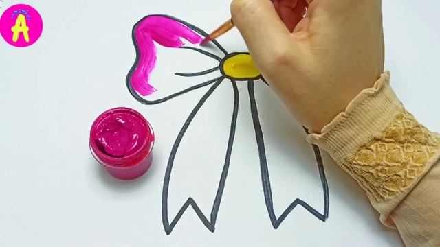 Как нарисовать БАНТИК | РАСКРАСКА Бантик для малышей смотреть онлайн