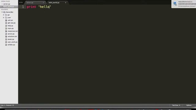 Как написать Hello World на Python? смотреть онлайн