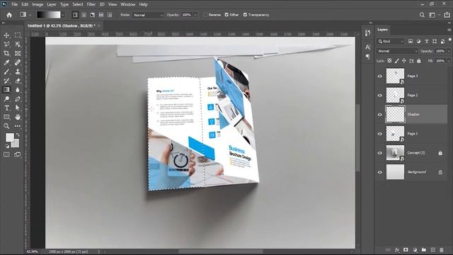 How to Create Trifold Brochure mockup in Photoshop CC 2020 смотреть онлайн